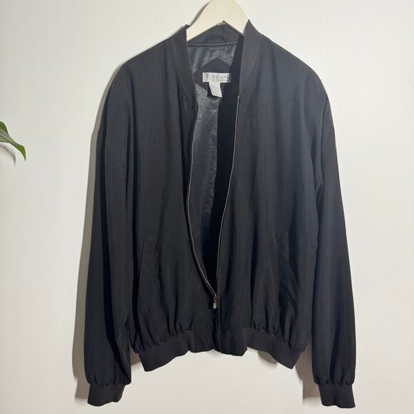 Torriani Jacket Mens Black Bomber Silk Classic Minimal Party Dressy Closet Stapl - Picture 4 of 9